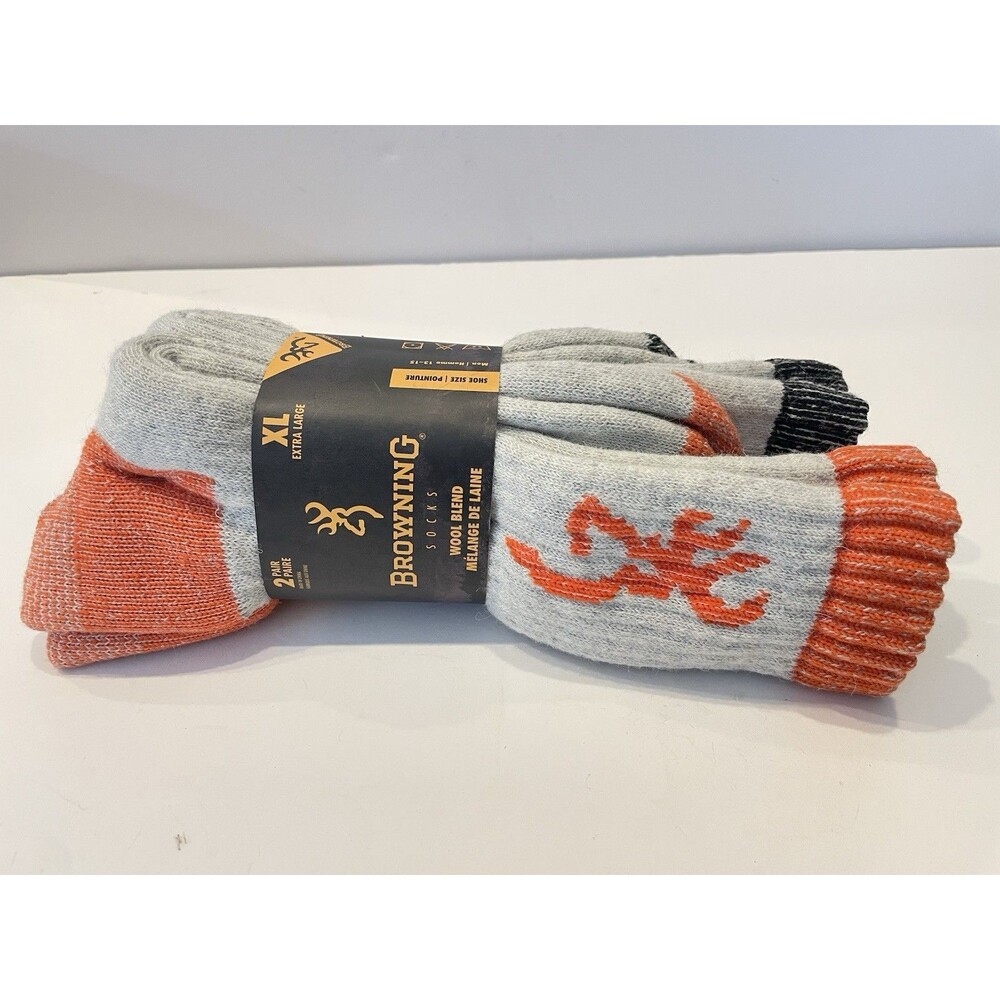 Browning Heavyweight Wool Blend Boot Socks 2 Pair Size 13-15 Men’s XL New NWT